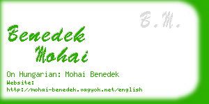 benedek mohai business card